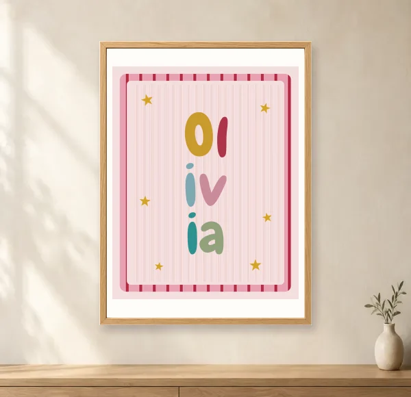 Kids & nursery template made with GIFSI, shown in a realistic oak frame